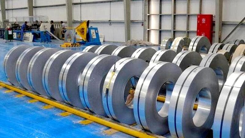 Steel coils at facility